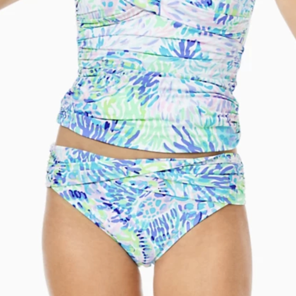 {Lilly Pulitzer} Brand New Lagoon Sarong Hipster Bikini Bottoms - Picture 2 of 7